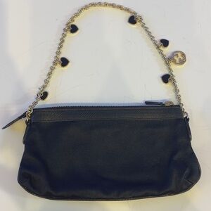Gucci Black Clutch with Gold Chain and Heart Accents